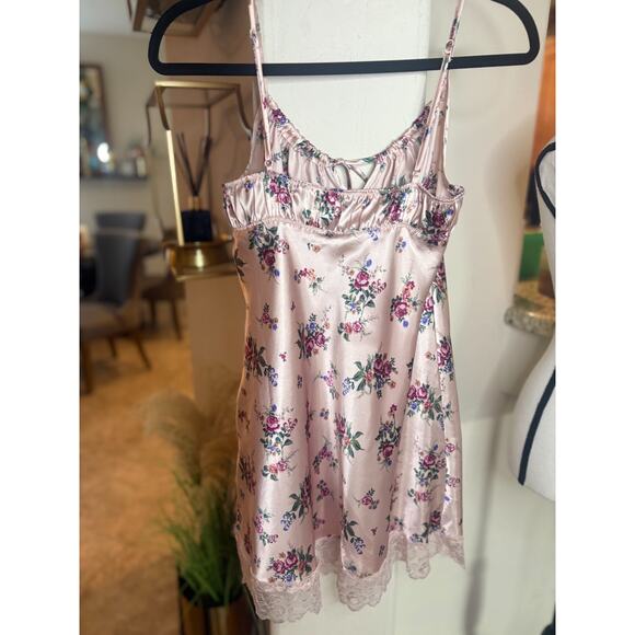 In Bloom by Jonquil Womens Satin Lace Trim Chemise Pink Floral Size Small 4-6 - Picture 5 of 6